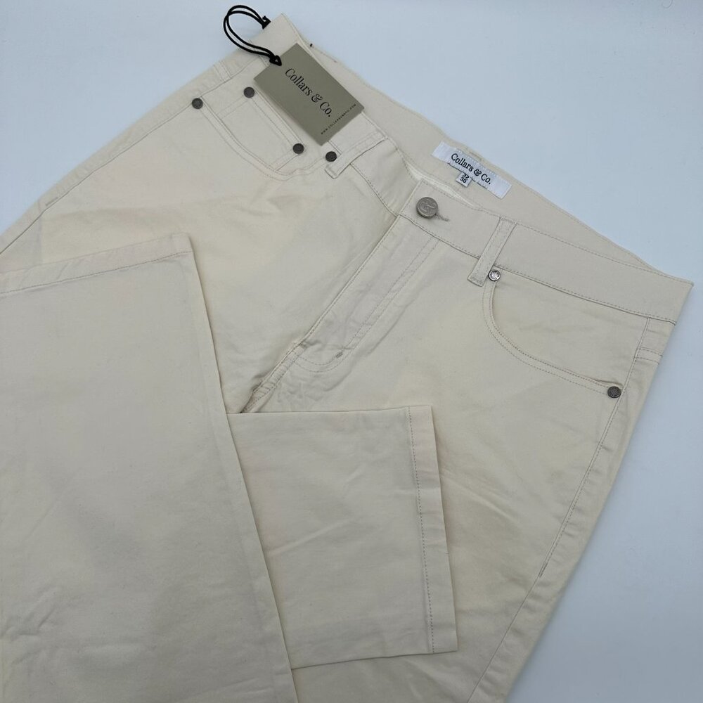 Collars & Co Men's CEO Five Pocket Cotton Stretch Chino Pant, Stone